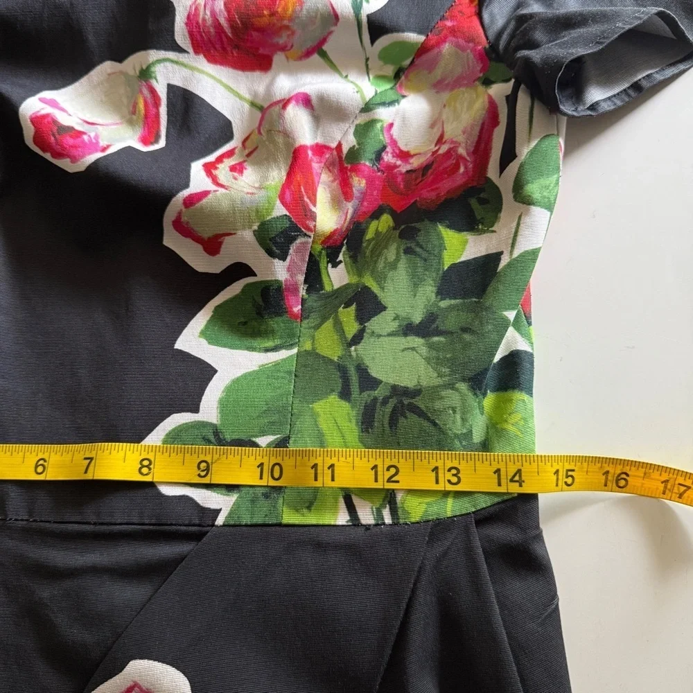 Carolina Herrera Black Midi Dress with Floral Design - Picture 13 of 16
